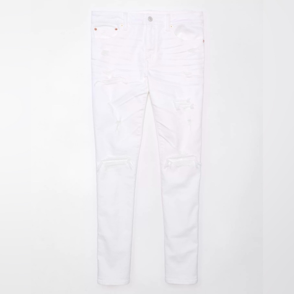WHITE RIPPED JEANS SMALL 29X30